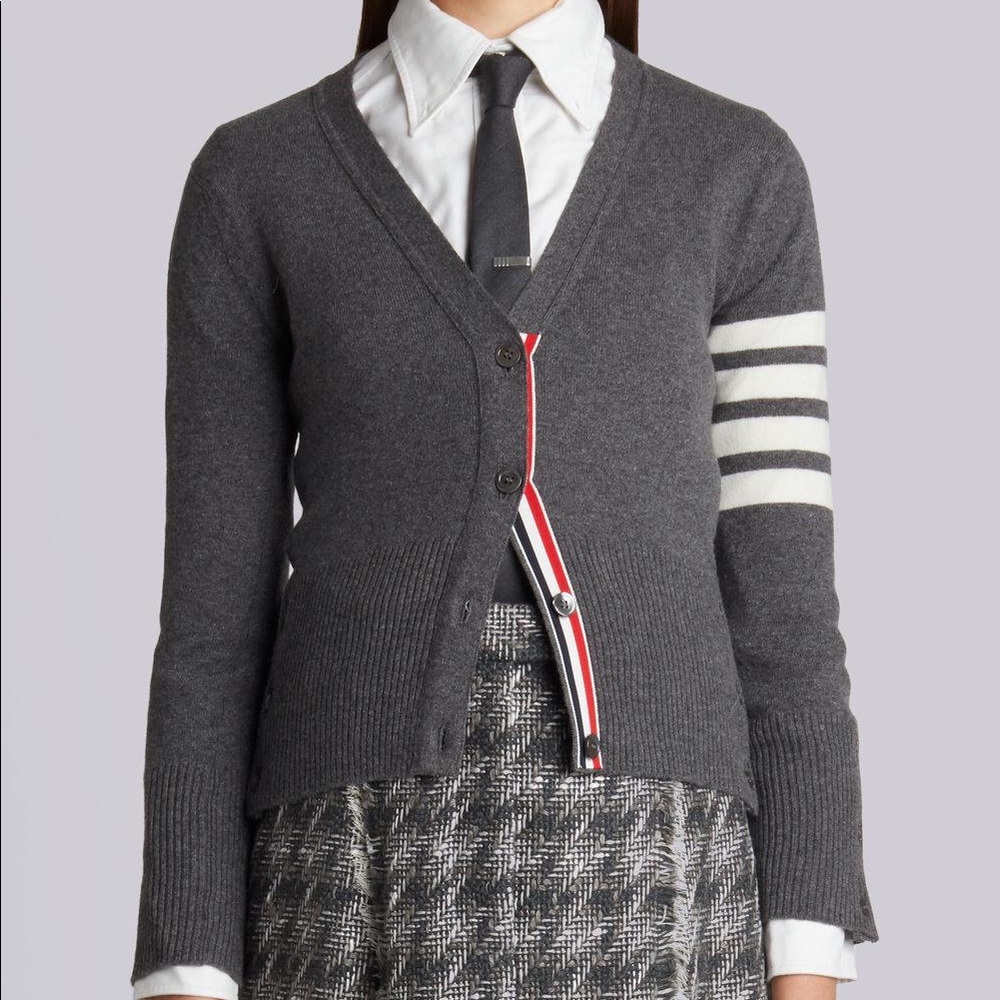Thom Browne gray cardigan